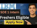 IBM Software Developer Intern Hiring 2026 batch eligible Freshers Internship