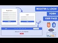 Login and Register Form with User page using HTML CSS PHP and MySQL Database