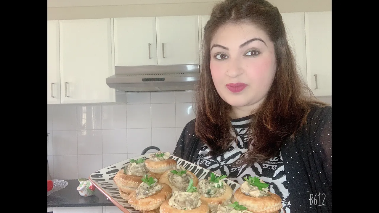 Chicken and mushroom vol au vents. 