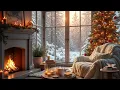 Lagu Magical Sunny Christmas Cabin ❄️✨ Snowfall, Cappuccino \u0026 Cozy Fireplace Ambience