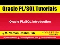 Oracle Tutorials Oracle PL SQL Introduction by Mr Vaman Deshmukh