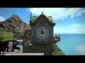Day 24 chat-stream in FFXIV Island Sanctuary landmark - clock tower