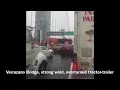 Accident on the Verrazano Bridge March 2 2018 Overturned tractor-trailer strong wind