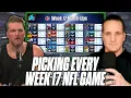 Pat McAfee AJ Hawk Pick EVERY Week 17 NFL Game