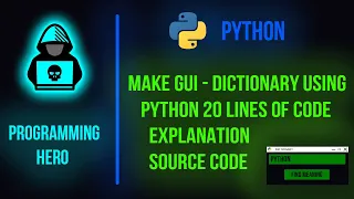 GUI DICTIONARY USING TKINTER IN PYTHON TKINTER PYTHON PROGRAMMING HERO