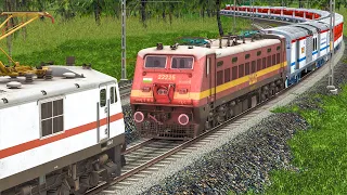 RAJDHANI EXPRESS TRAIN ENGINE FAILED | EMERGENCY RESCUE BY WAP7 | BUMPY #railway RAILROAD