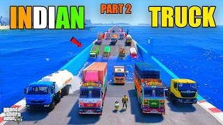 Franklin & Shinchan Tried Crazy Water Challenge With Indian Trucks in GTA 5 Part 2