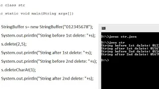 7 delete in string buffer java