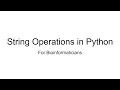 Episode 7 String Operations in Python For Bioinformaticians
