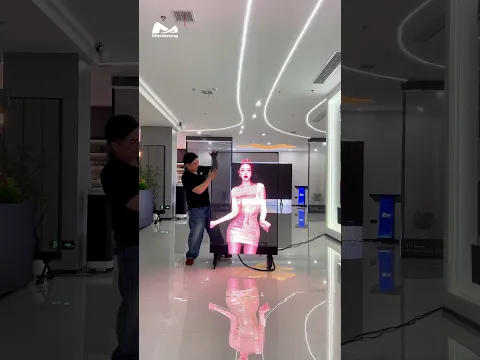Dancing with the LED Screen.#MileStrong #transparentleddisplay #ledposterscreen