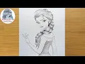 How to Draw Disney Princess Elsa - step by step Disney Frozen Pencil Sketch