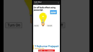 Bulb On Off effect using HTML AND JS
