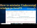 Create Custom Minimize button on Undecorated Window in JavaFX
