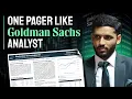 How to Make a Professional One Pager Report for Buy-Side Jobs