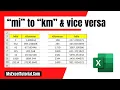 How to Convert Miles to Kilometers and Kilometers to Miles in Excel