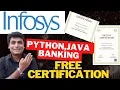 Infosys Just Launched IT Professional Certification Courses Absolute Free Python Java AI Banking