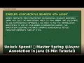 Speed Up Java Apps Master Spring Async Annotation in 5 Mins Spring Boot Tutorial