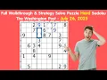 July 26 2025 The Washington Post Hard Sudoku - Full Walkthrough Strategy