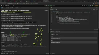 Leetcode easy problem 2570 Merge Two 2D Arrays by Summing Values devops python practice