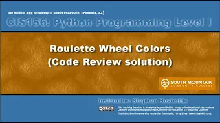 Python 03L1 - Code Review Roulette Wheel Colors