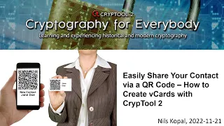 Easily Share Your Contact via a QR Code - How to Create vCards with CrypTool 2
