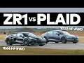 Lagu C8 ZR1 Corvette versus Tesla Model S Plaid | Vergelijking van dragrace en rolrace