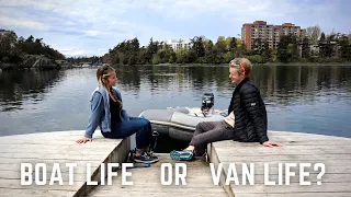 We Found a Secret Swimming Dock! | Living Between a Van and a Boat | Minimalist Decluttering