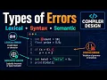 Types of Error lexical syntax semantic Compiler Design