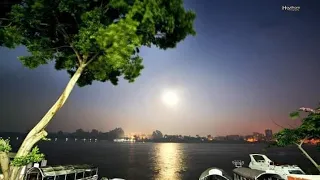 وقت الغروب في مصر من علي نهر النيل مناظر روعة 