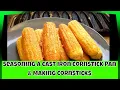 Seasoning a cast iron cornstick pan making cornsticks