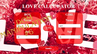 DOM Manipulation Project LoveCalculator Javascript