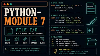 Python File Handling in Python Read Write Create Files Module 7 okpython