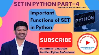 69 Important Functions of Set in Python Part-2 Python Set Methods Explained