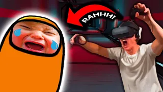 grown man terrifies kids in among us vr
