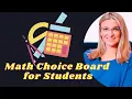3rd Grade Math Choice Board with 8 Activities Answer Keys Editable