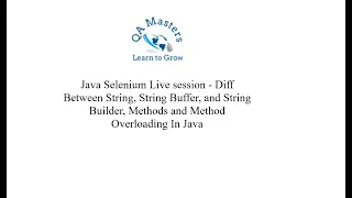 Java Selenium Automation Testing - Methods Method Overloading and Problem solving