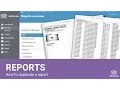 Reports - HowTo duplicate a report