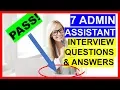7 ADMIN ASSISTANT Interview Questions and Answers PASS