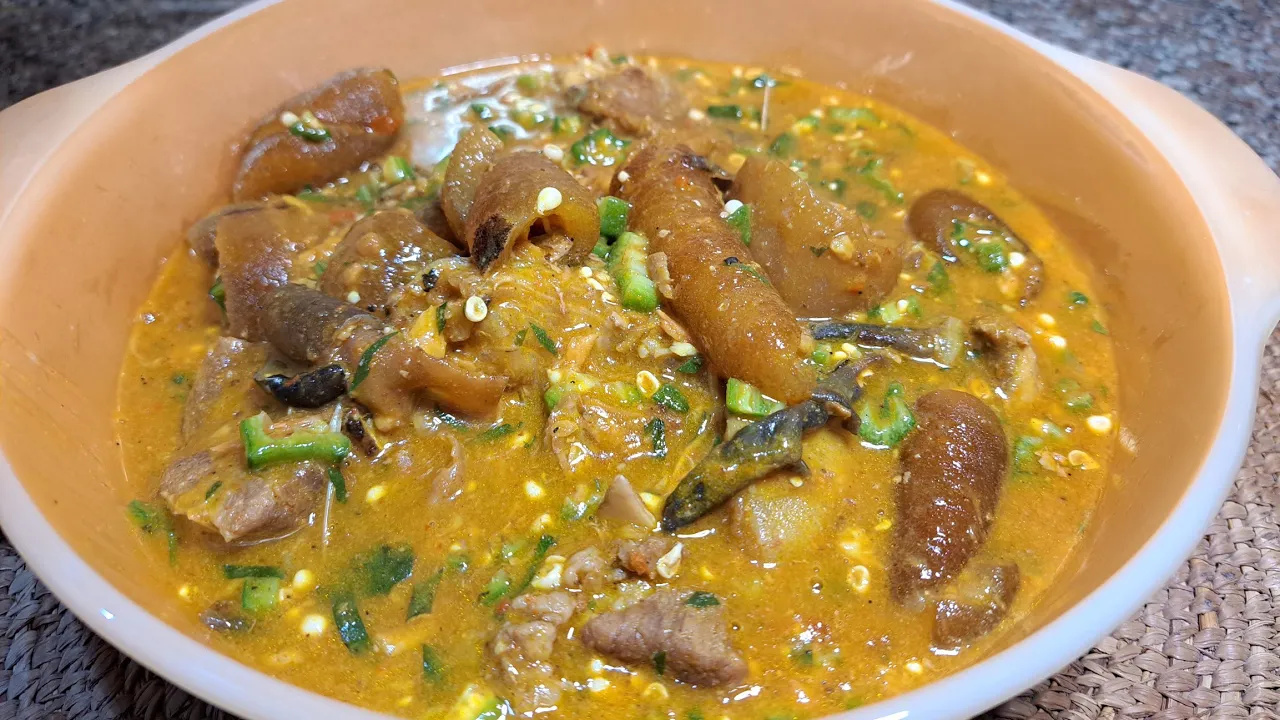 Ogbono and Okro Soup Recipe - Simple one pot Ogbono with Okra