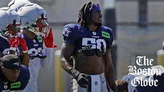 New England Patriots Gabe Jacas and TreVeyon Henderson talk at training camp