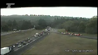 Live cam I-205 northbound traffic backup near West Linn
