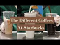 the difference between a coffee latte espresso iced coffee from a Starbucks Barista