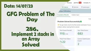 Implement two stacks in an array C GFG Daily Problem