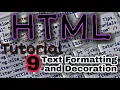 HTML Text Formatting and Decoration For beginners Tutorial - 9