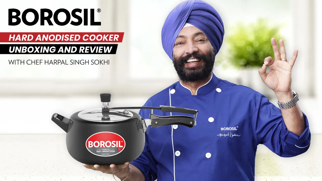 Borosil Pronto Hard Anodised SS Lid Pressure Cooker   Chef Harpal SIngh X BOROSIL