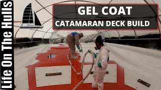 Gel Coating a 12 Metre Catamaran Deck