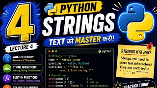 Python Strings Lecture 4 Complete Beginner Course
