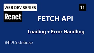 Fetching Data in React - Async Await API Calls Web Development Series JDCodebase