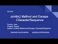 Java Basics println Method and Escape Filipino C01L04