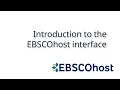 Introduction to EBSCOhost - Tutorial